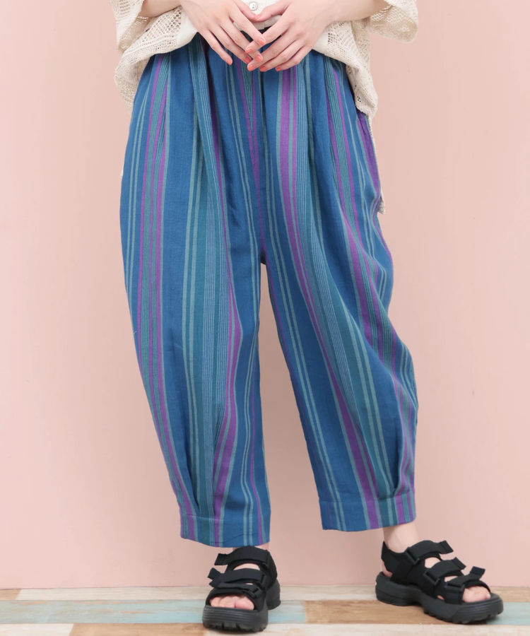 チチカカ |Rico エコフレンドリーダイ手織りストライプパンツ