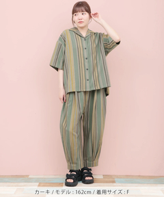 チチカカ |Rico エコフレンドリーダイ手織りストライプパンツ