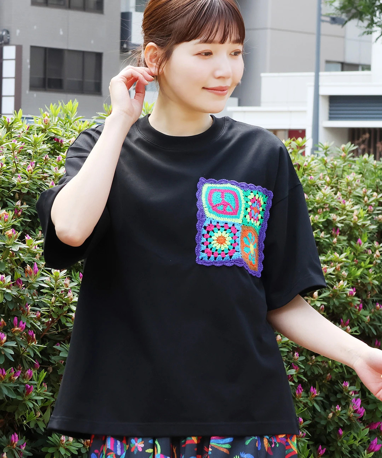 チチカカ |カラフルクロシェポケットTシャツ