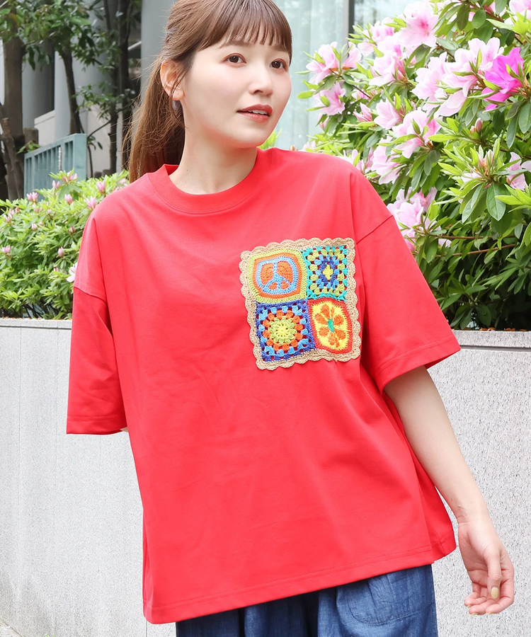 チチカカ |カラフルクロシェポケットTシャツ