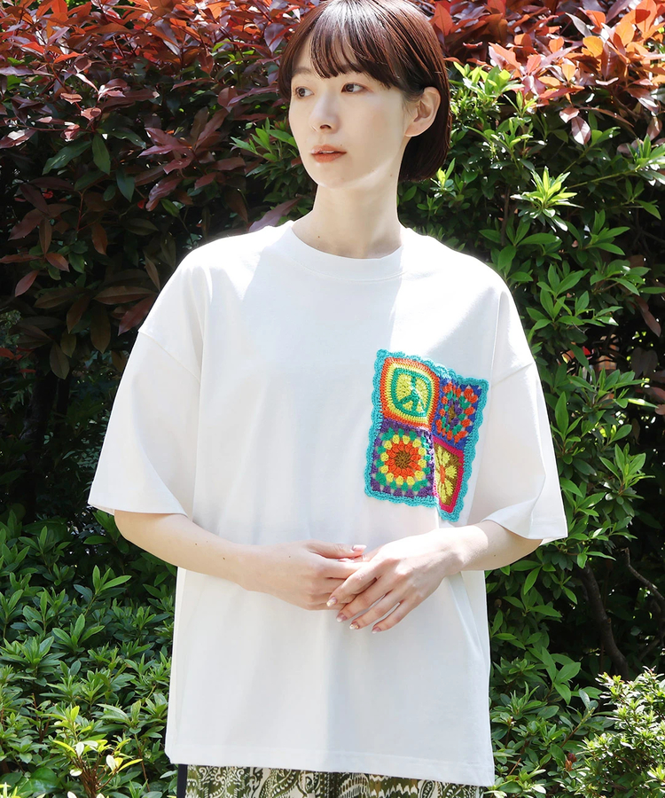 チチカカ |カラフルクロシェポケットTシャツ