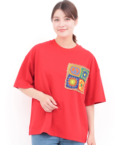 チチカカ |カラフルクロシェポケットTシャツ