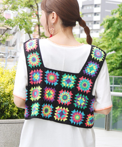 チチカカ |2WAYカラフルクロシェ風ベスト