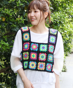 チチカカ |2WAYカラフルクロシェ風ベスト