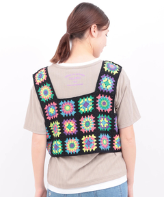 チチカカ |2WAYカラフルクロシェ風ベスト