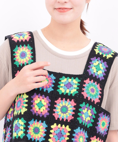 チチカカ |2WAYカラフルクロシェ風ベスト