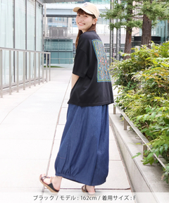 チチカカ |エンブロイダリータッチシピボプリントTシャツ