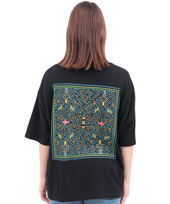 チチカカ |エンブロイダリータッチシピボプリントTシャツ