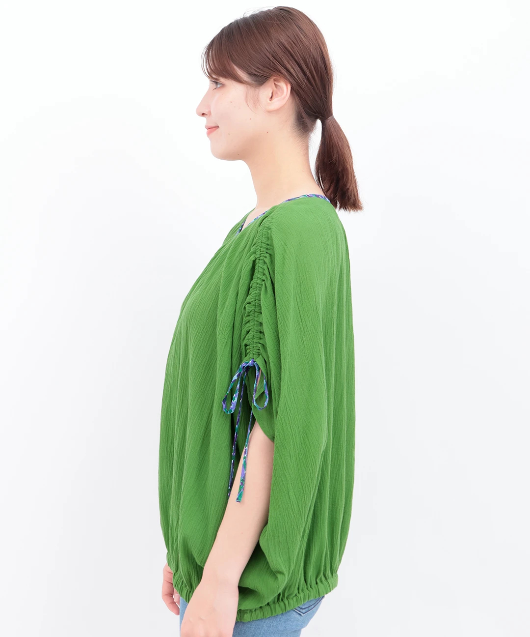 ameri CANDY SLEEVE DOCKING BLOUSE ブラウス　緑 ameri CANDY SLEEVE DOCKING BLOUSE ブラウス 緑