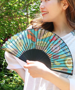 チチカカ |エスニックプリント扇子