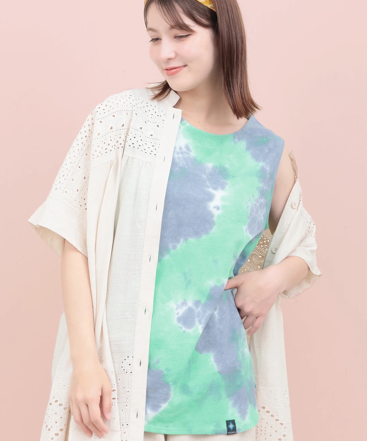 チチカカ |タイダイ裾ラウンドタンクトップ