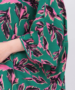 チチカカ |リーフプリントバンドカラーシャツ(大きいサイズ)