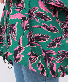 チチカカ |リーフプリントバンドカラーシャツ(大きいサイズ)