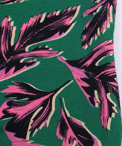 チチカカ |リーフプリントバンドカラーシャツ(大きいサイズ)