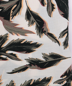 チチカカ |リーフプリントバンドカラーシャツ(大きいサイズ)