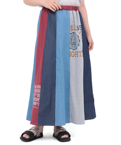 チチカカ |デニム切替ギャザースカート(大きいサイズ)