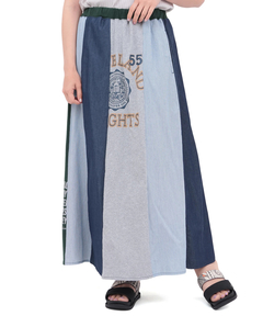 チチカカ |デニム切替ギャザースカート(大きいサイズ)