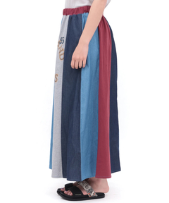 チチカカ |デニム切替ギャザースカート(大きいサイズ)