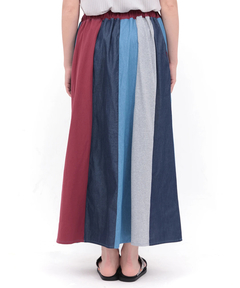 チチカカ |デニム切替ギャザースカート(大きいサイズ)