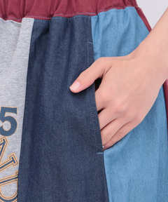 チチカカ |デニム切替ギャザースカート(大きいサイズ)