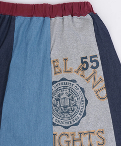 チチカカ |デニム切替ギャザースカート(大きいサイズ)