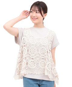 チチカカ |かぎ編み風刺繍ベスト