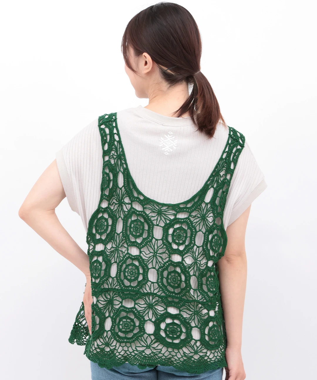 かぎ編み風刺繍ベスト / ニット・セーター | エスニック