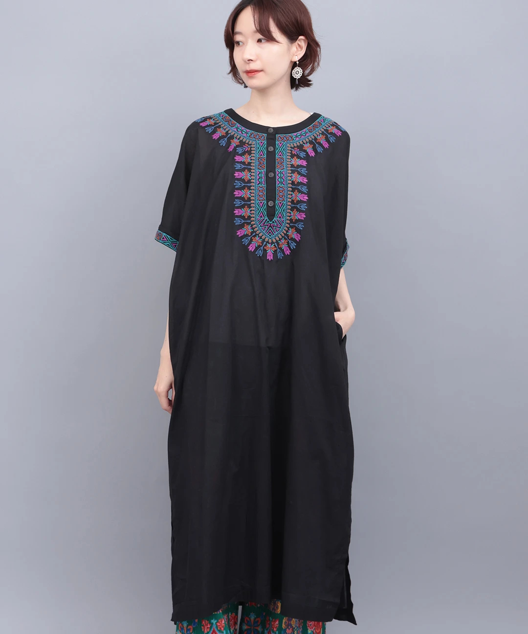 ダシキ刺繍ワンピース / ワンピース | エスニックファッション