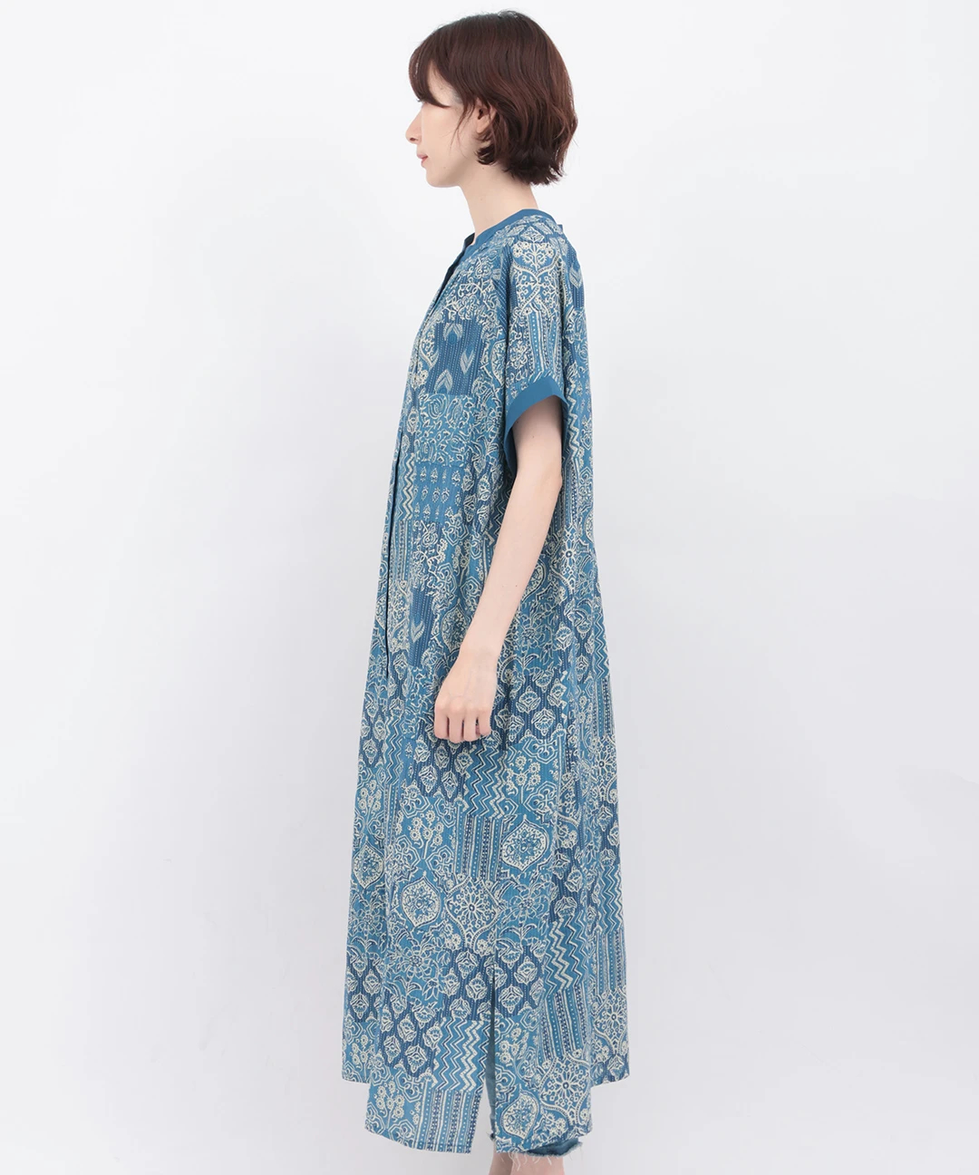 sankaku ブロックプリント ワンピース sankaku ブロックプリント