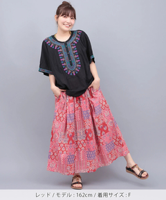 チチカカ |サシコ風パッチプリントスカート