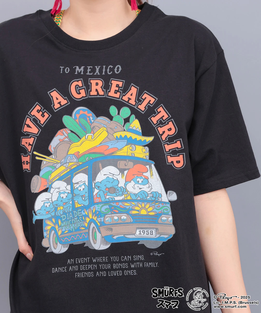 スマーフM スマーフ コラボレーション メキシコバスプリントTシャツ / Tシャツ