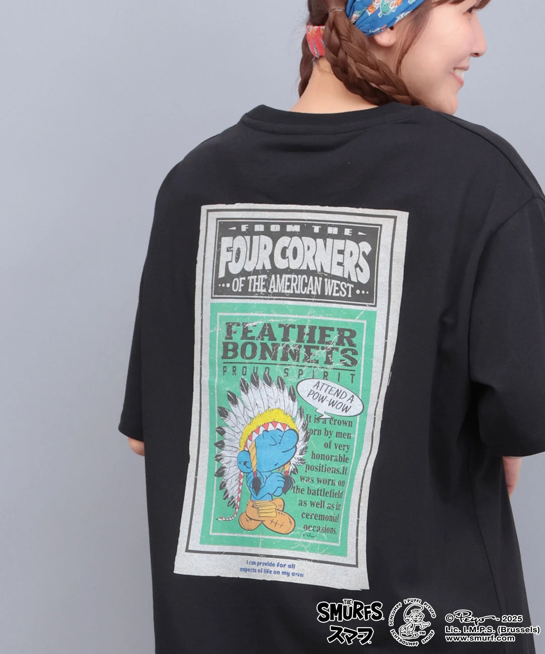 スマーフ コラボレーション ポスタープリントTシャツ / Tシャツ