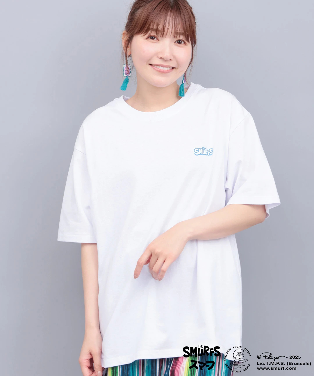 スマーフ コラボレーション ポスタープリントTシャツ / Tシャツ