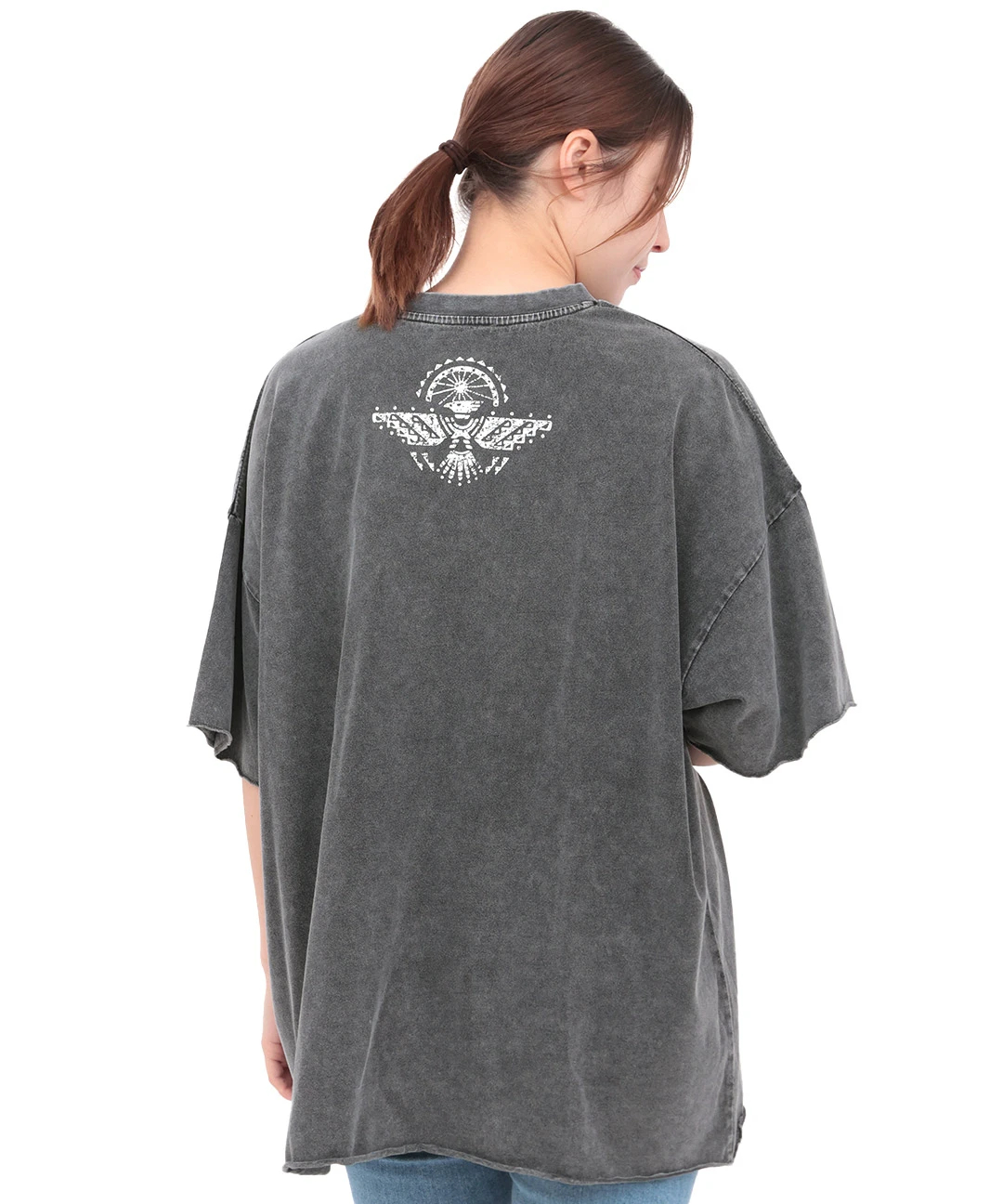 オーガニックコットンTシャツ穴あき 腹出し 柄 オーガニックコットンTシャツ穴あき 腹出し 柄