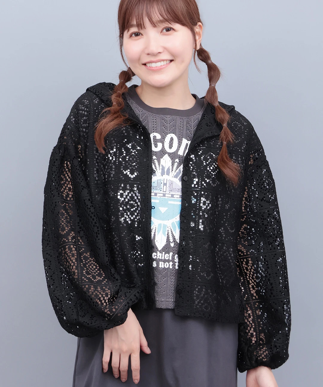 ホールガーメント リネン混バルーン袖羽織カーディガン（nume