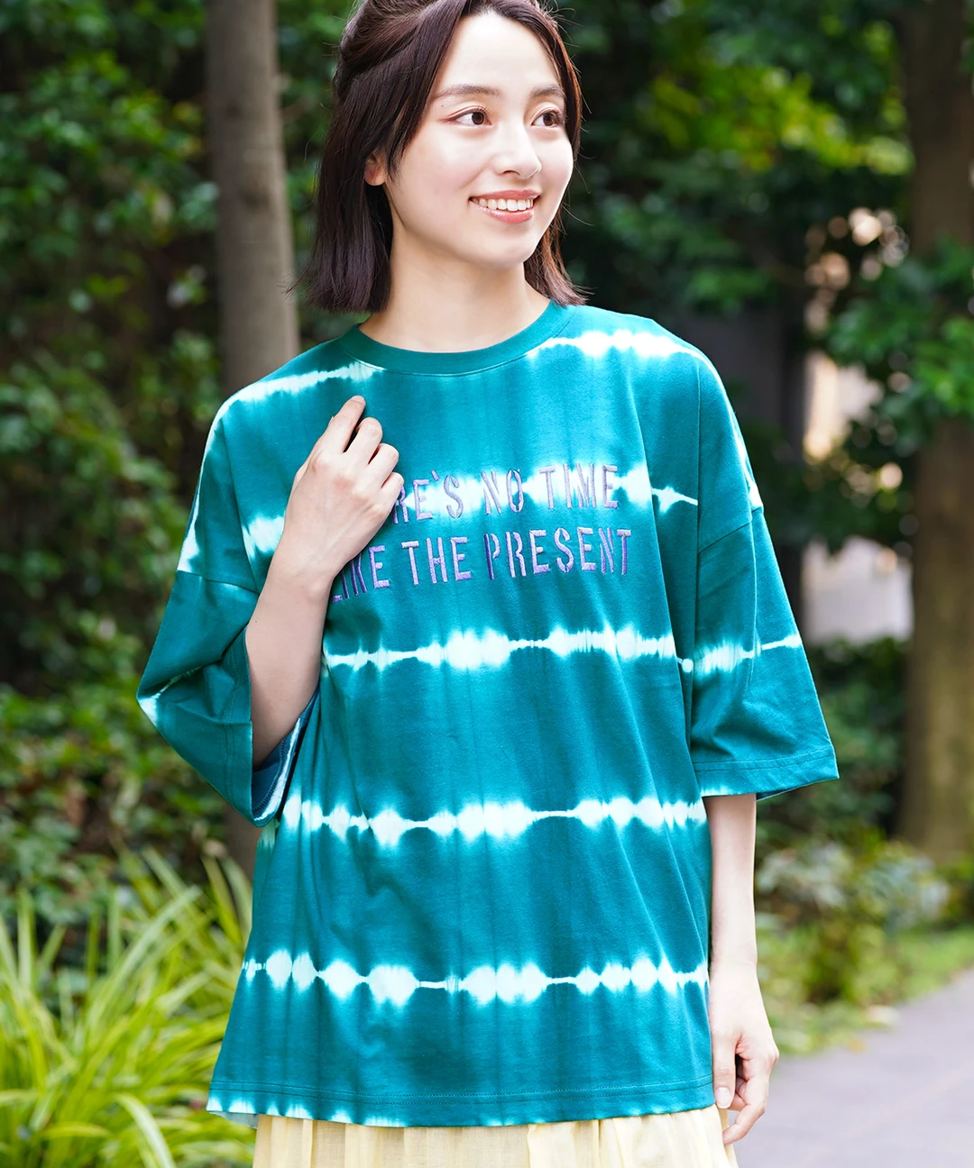 goa ゴア ロンT シャツ チュニック プリント　タイダイ染め　日本製 ロゴ刺繍タイダイTシャツ / Tシャツ・カットソー | エスニック