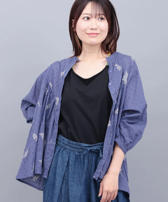 コットンスラブ エンブロイダリーブラウス(大きいサイズ