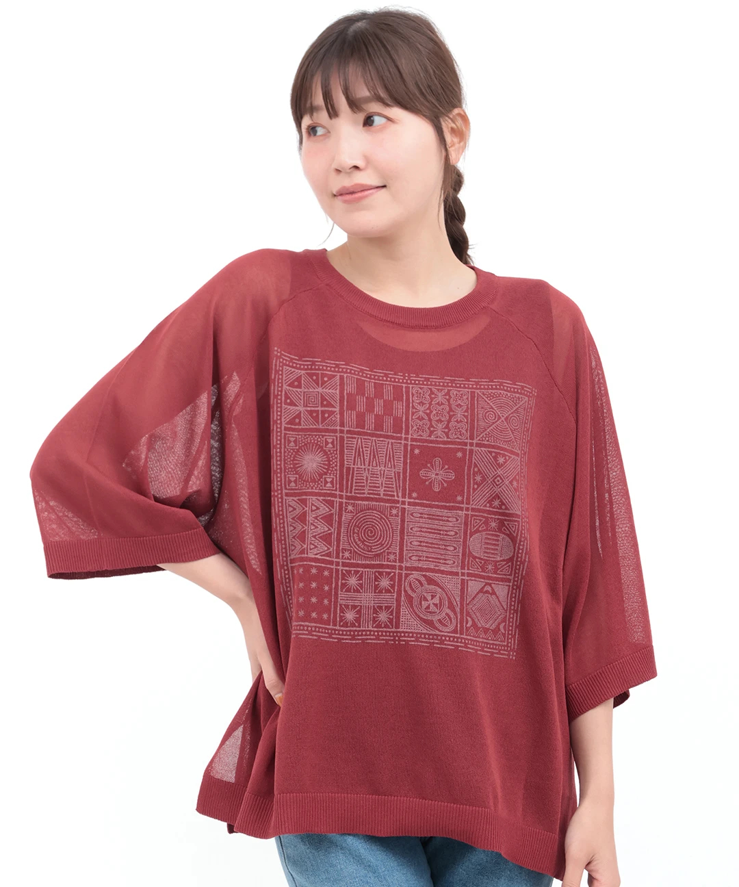 シアーニットインナー付プルオーバー / Tシャツ・カットソー