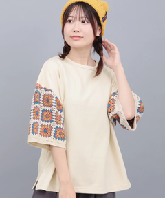 チチカカ |クロシェ風スリーブTシャツ