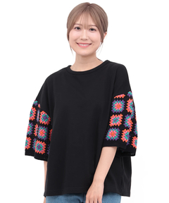 チチカカ |クロシェ風スリーブTシャツ