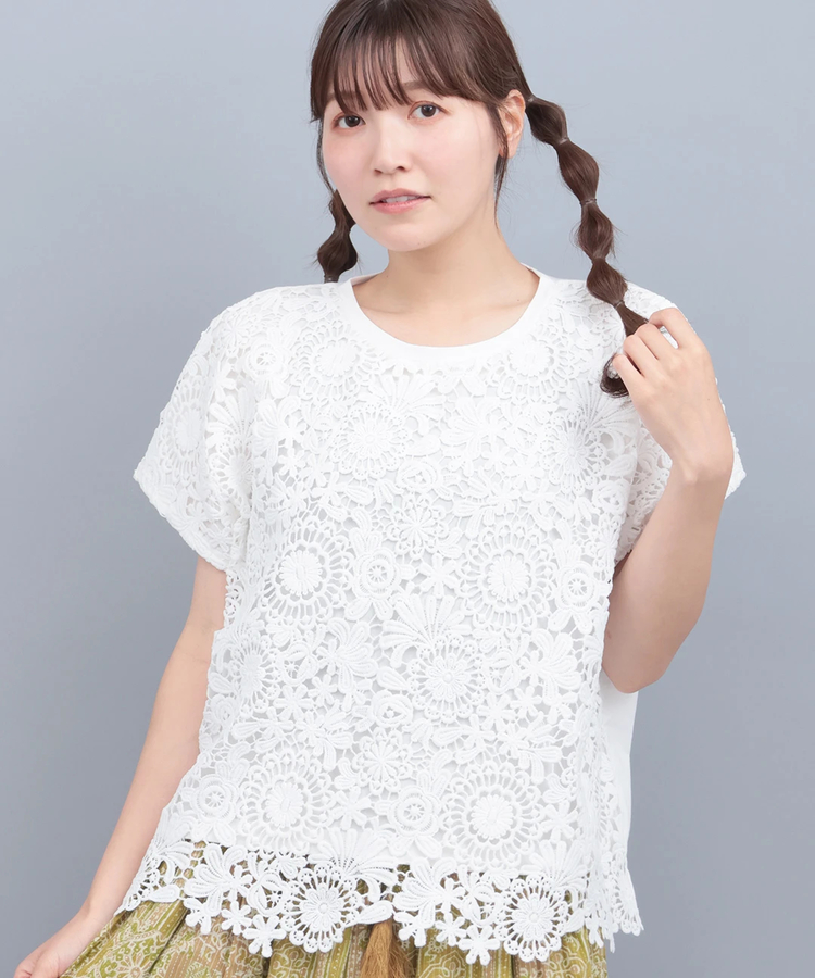 チチカカ |フラワーレース切替プルオーバー