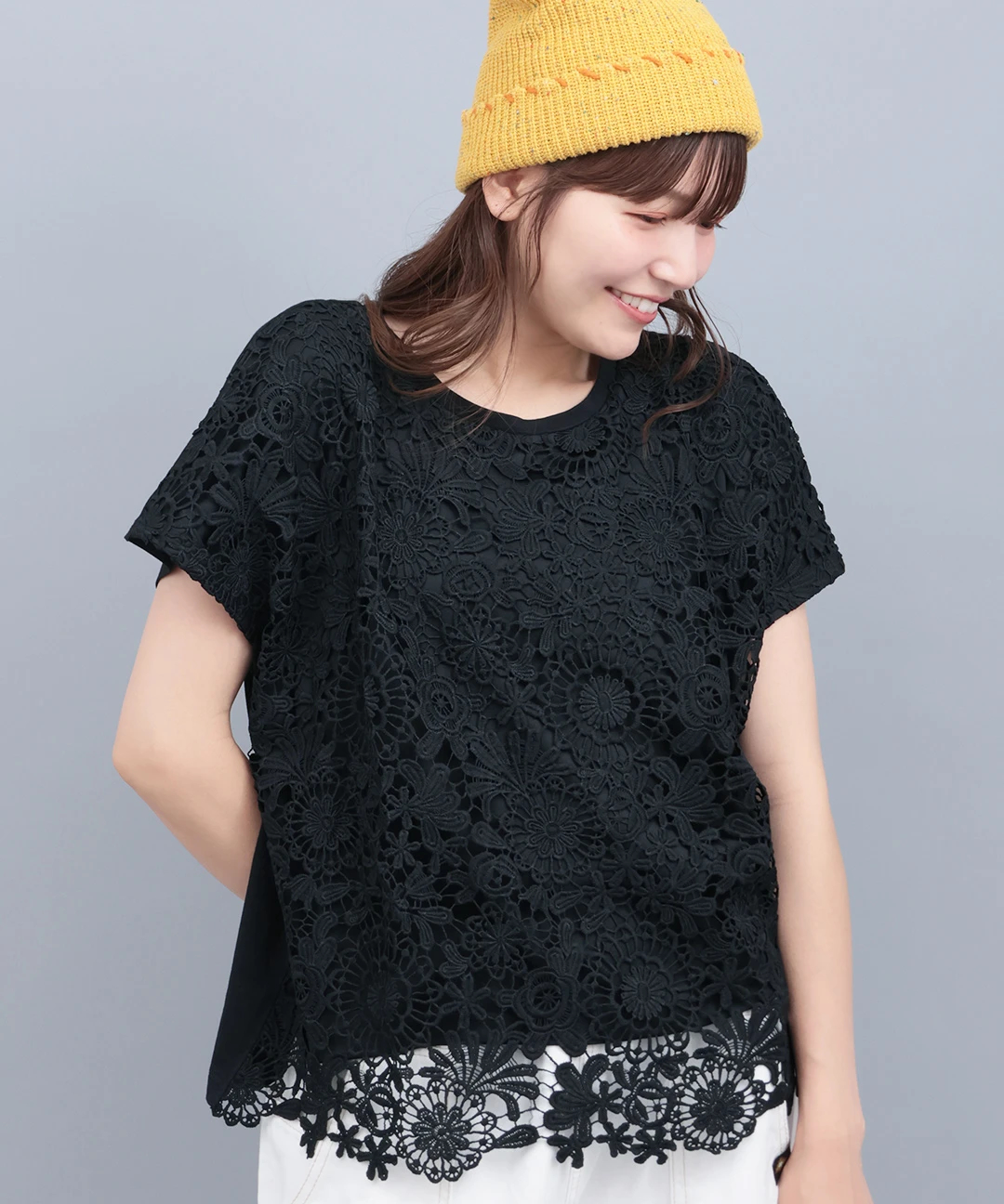 フラワーレース切替プルオーバー / Tシャツ・カットソー