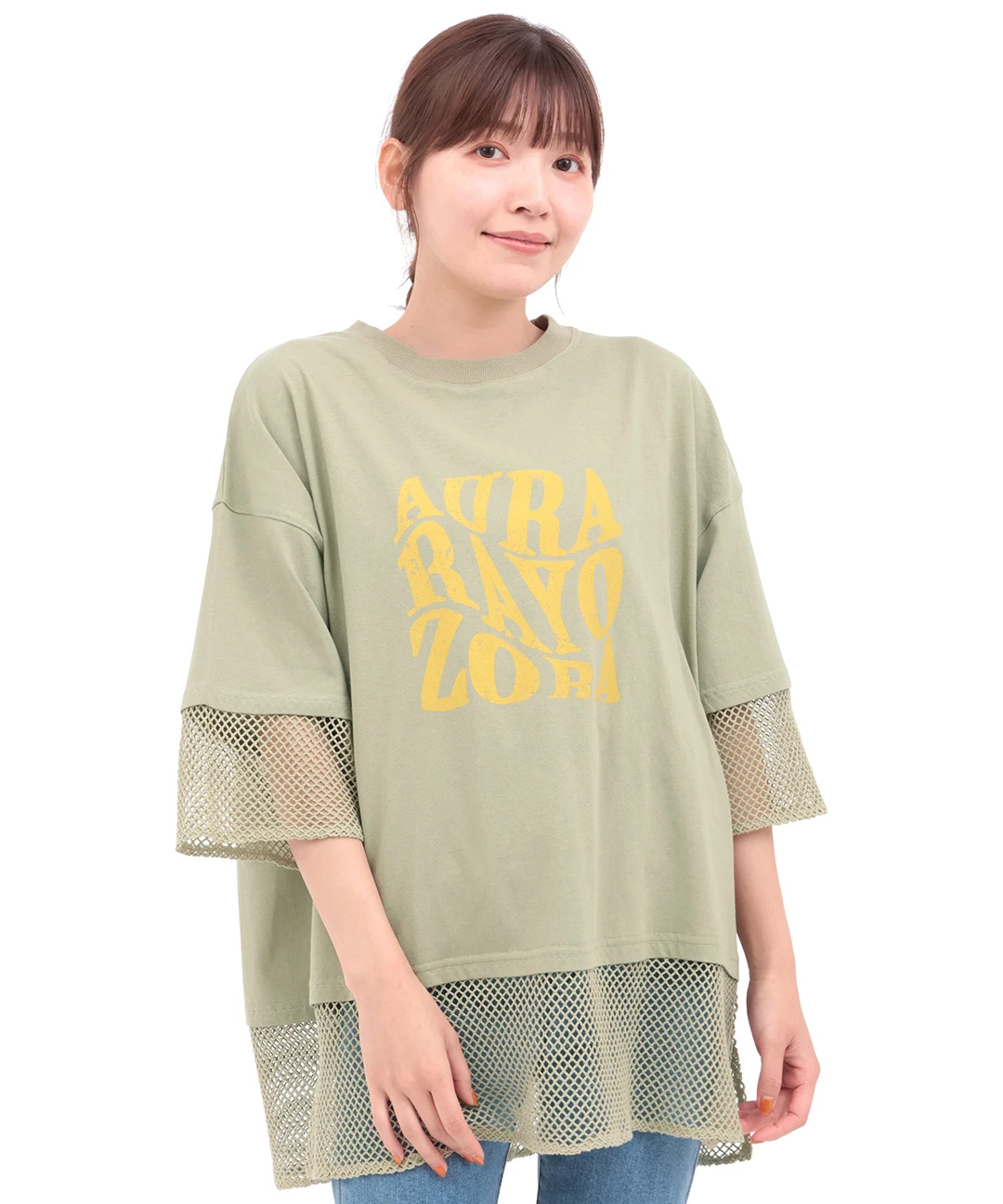 チーカ様 Orale! 裾メッシュレイヤード風プルオーバー / Tシャツ
