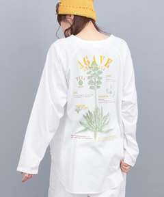 チチカカ |Orale! アガベプリントラウンドヘムロングTシャツ