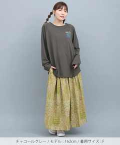 チチカカ |Orale! アガベプリントラウンドヘムロングTシャツ