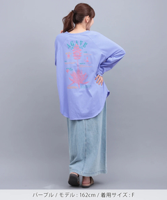 チチカカ |Orale! アガベプリントラウンドヘムロングTシャツ
