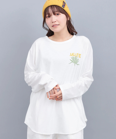 チチカカ |Orale! アガベプリントラウンドヘムロングTシャツ