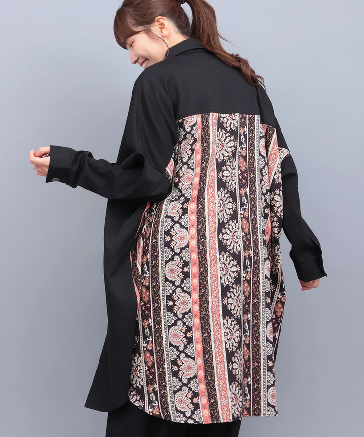 チチカカ |コンチョボタンドッキングシャツワンピース