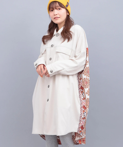 チチカカ |コンチョボタンドッキングシャツワンピース