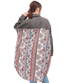 チチカカ |コンチョボタンドッキングシャツワンピース